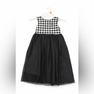 Purple Rose Girls Black Houndstooth Tulle Dress Size 6 Party Holiday